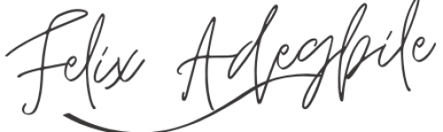Felix ADEGBILE Black & White Elegant Minimal Calligraphy Signature Logo Felix ADEGBILE Black & White Elegant Minimal Calligraphy Signature Logo